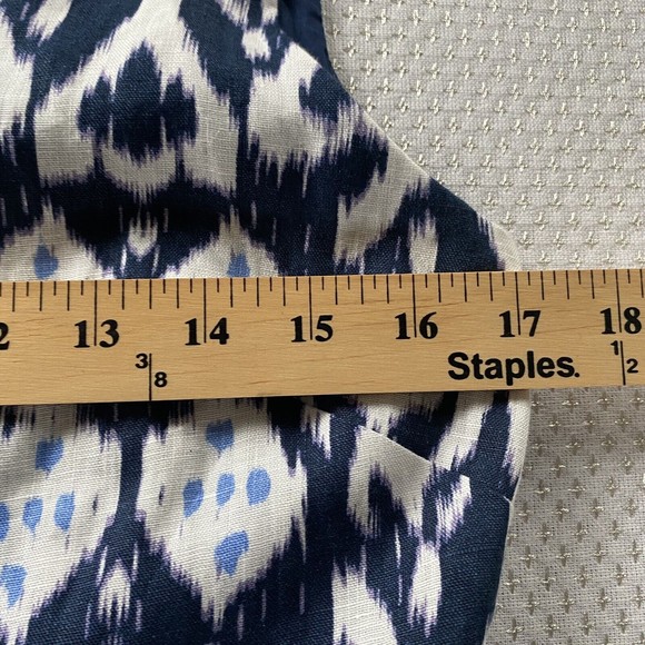 Gap 100% Linen Mini Dress Batik Ikat Blue Fit Flare Sleeveless Womens Size 6 NWT - Picture 9 of 11